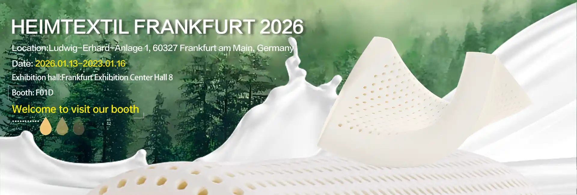 Ste pripravení na medzinárodný veľtrh domáceho a komerčného textilu 2026? Navštívte Jiasheng Latex na F01D